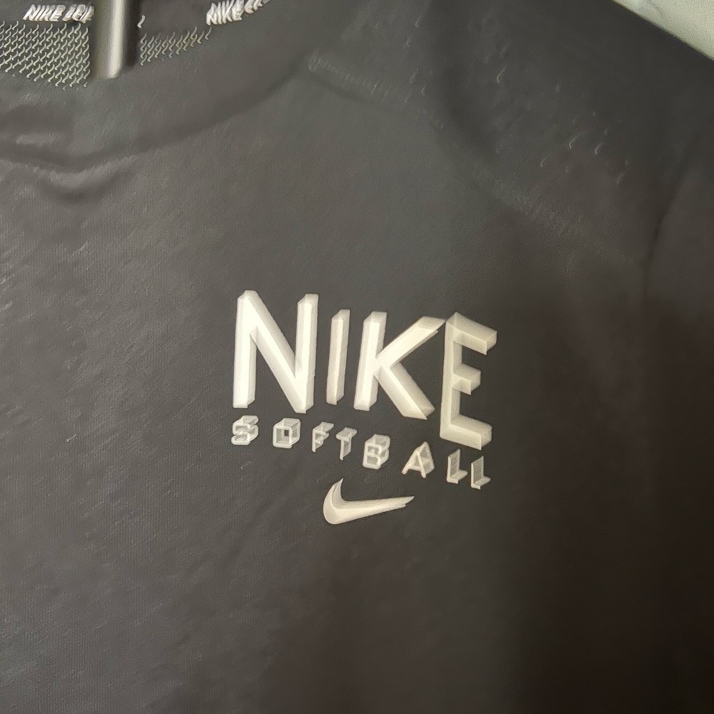 NWT Black Softball Short Sleeve Dri-fit Performance Softball Tee #080 - Picture 3 of 5